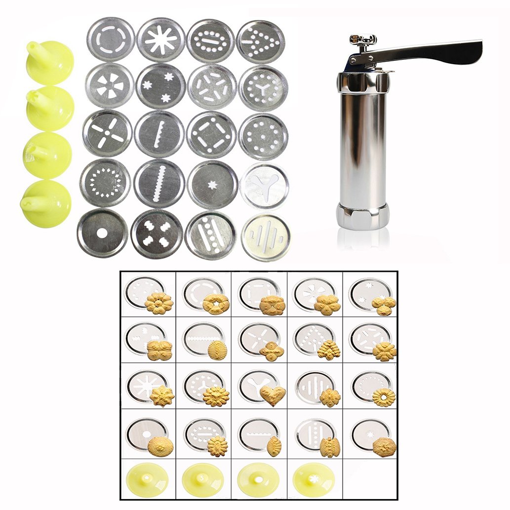 Cookie Decorazione Pistola con 20 Dischi in Alluminio