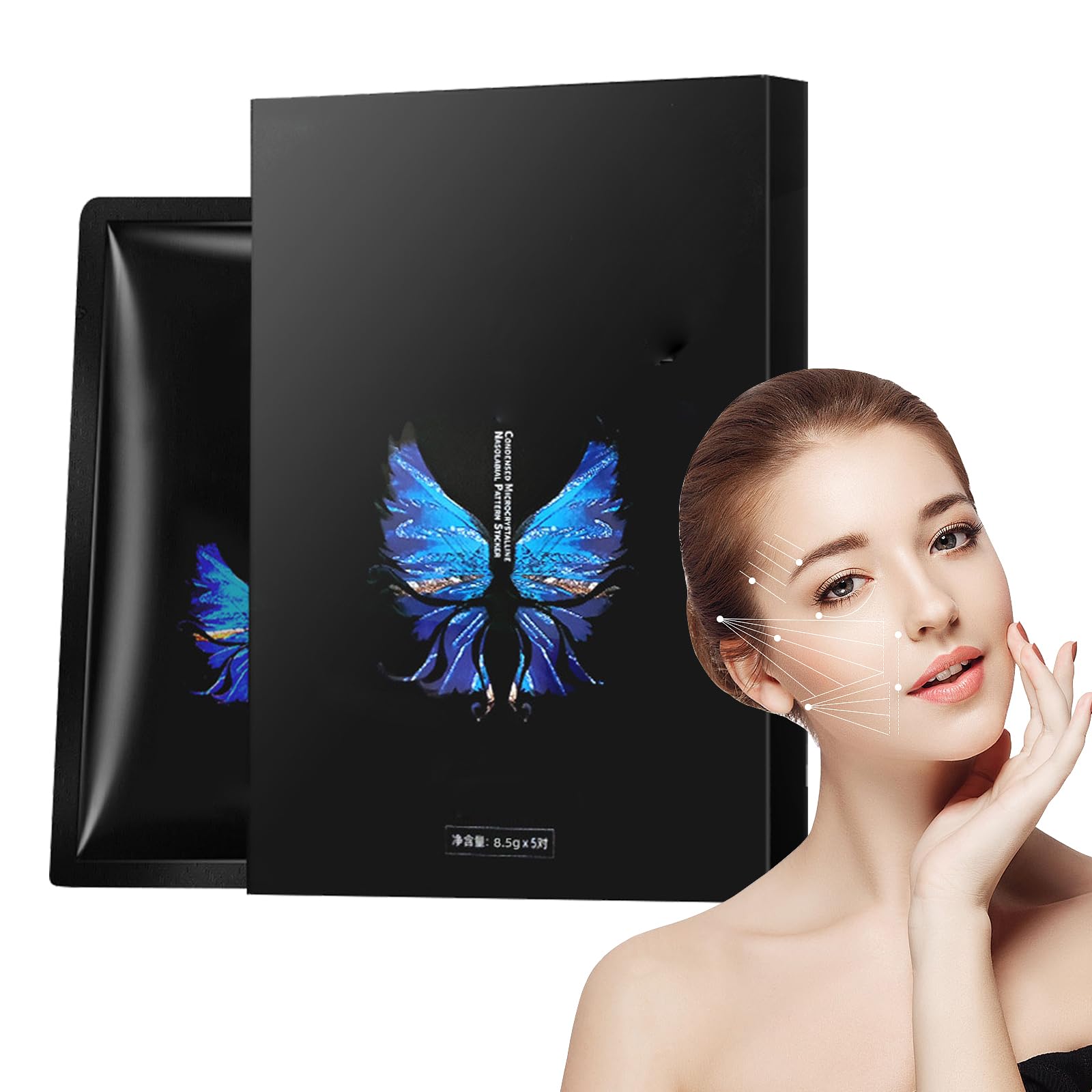 Microcrystalline Nasolabial Folds Removal Mask, Microcrystalline Facial Lifting Mask, Microcrystalline Eye Mask, Seomou Face Lift Mask, Nasolabial Folds Patches (10 Pair Nasolabial Folds Patches)