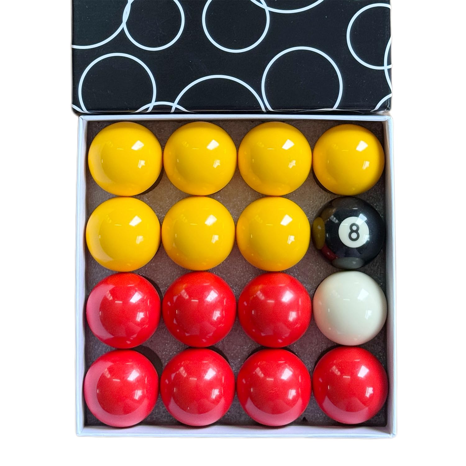 Sinkkuma Pool Ball Set,(1-1/2'',2'',2-1/4'') Reds & Yellow Billiard Balls Set,16 Balls Pool Table Ball. (2''(50.8mm))
