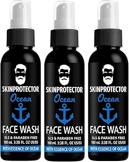 skinprotector Muuchstacs Ocean Face Wash for Men | Fight Acne & Pimples, Brighten Skin, Clears Dirt, Oil Control, Refreshing Feel - Multi-Action Formula (3x100 ml)