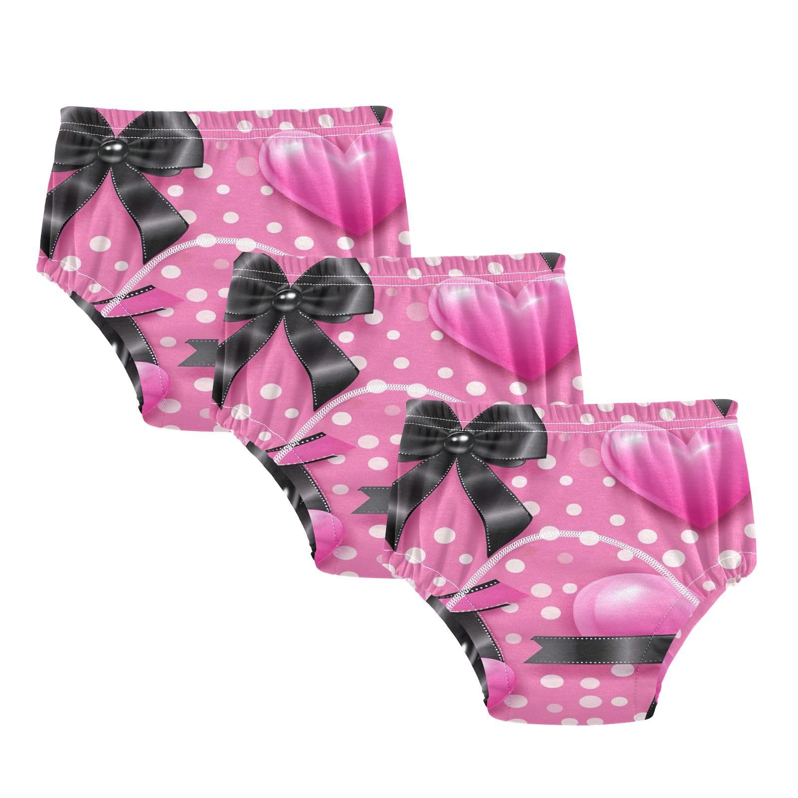 Coikll Rose Red Bow Tie Toddler Training Underwear Waterproof Baby Pee Pants -3T