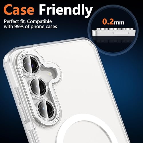 Vista 28 de para Samsung Galaxy Z Flip 7 Protector de Lente de Cámara, Cubierta de Lente de Vidrio Templado con Anillo de Metal Individual, [Fuerte Adhesión] 1