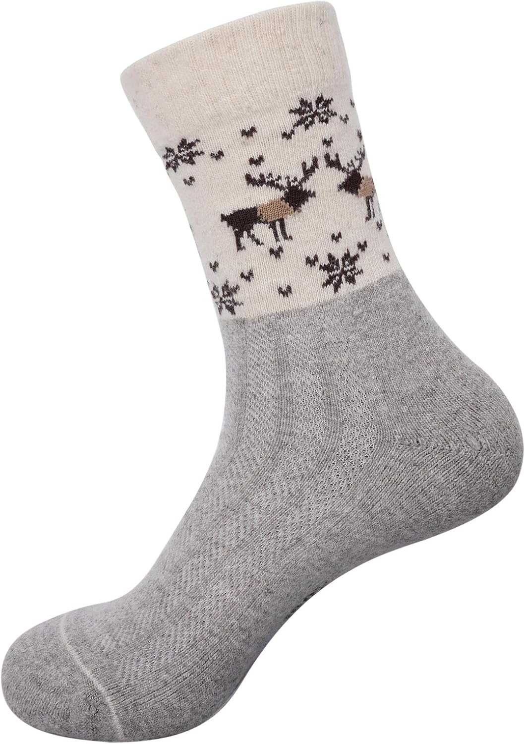 90% Mongolian Wool Socks for Women & Men–Undyed Wool Socks,Cozy Winter Socks for Hiking,Home & Sleeping –1/3/5 Pairs