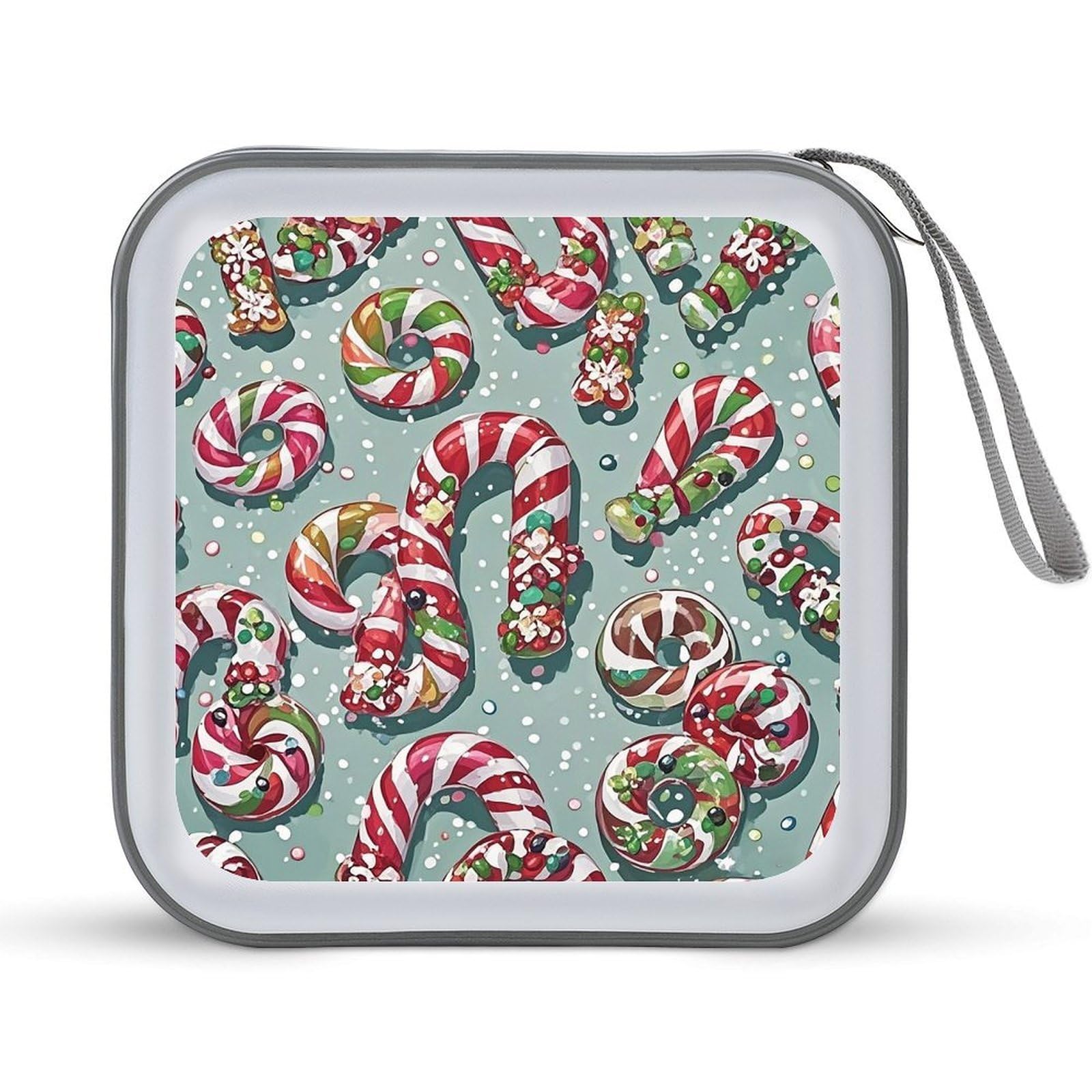 FekiLoot Christmas Candies CD Case Portable DVD Case Holder Large Storage Disc Wallet Bag 40 Capacity Hard Plastic Disc Cases Storage Binder DVD Case Wallet for Car Home Travel