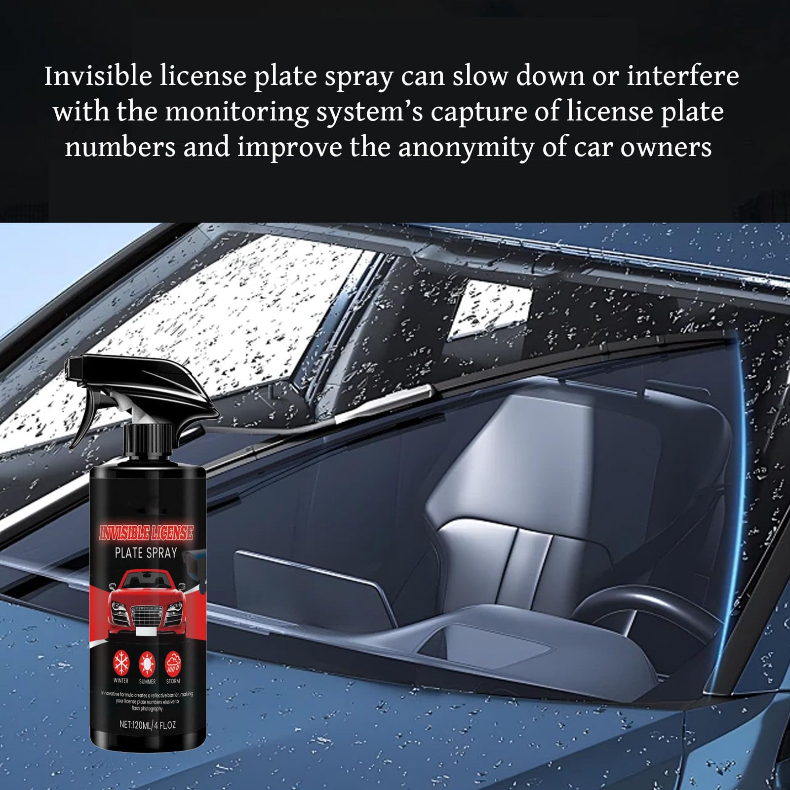 Spray nettoyant 3 en 1 haute protection pour voiture, nettoyant sans eau, anti-rayures, nettoyage automatique et manuel de la peinture, pour métal, outils et voitures (120ML,2PC)