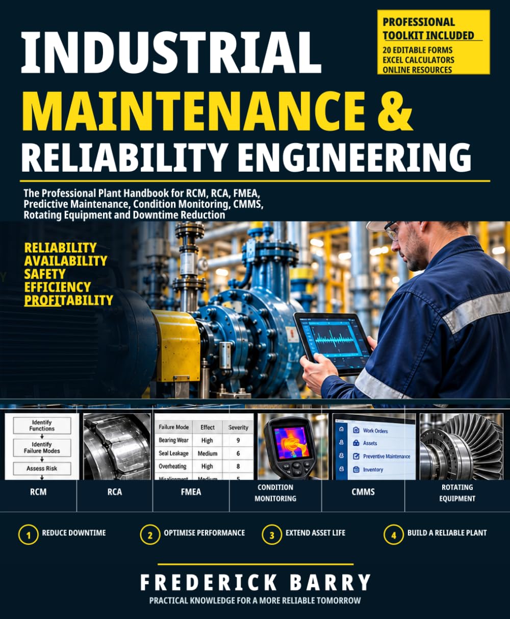 Industrial Maintenance & Reliability Engineering: The Professional Plant Handbook for RCM, RCA, FMEA, Predictive Maintenance, Condition Monitoring, CMMS, Rotating Equipment and Downtime Reduction
