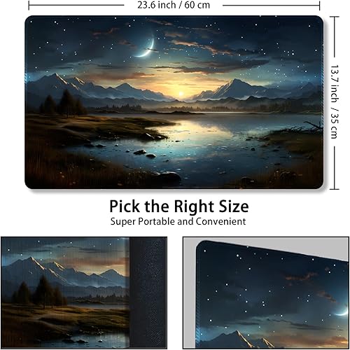 Miniatura 3 de Malqiqi Tapete de juego para MTG, con bolsas de almacenamiento gratis, tapete de juego de 24 x 14 pulgadas, TCG y tapete de juego de mesa para