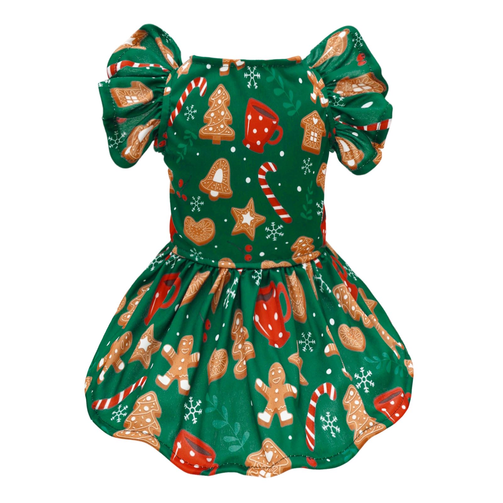 CuteBone Frilly Dog Dress Princess Puppy Christmas Dresses with Ruffled Sleeves Cat Clothes Outfit for Small Dogs Girl Pet Apparel