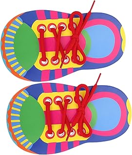 HOOTNEE 2 Peças Pintura Placa De Sapato Amarrar Cadarços Brinquedos Amarrar Sapato Brinquedo Cadarço Rosqueamento Brinquedos De Ensino Aprender A Amarrar Cadarços Sapato Amarrando