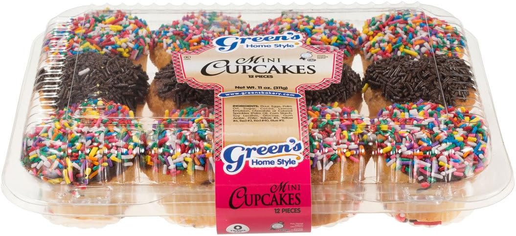 Green's Bakery Assorted Mini Cupcakes Kosher Dessert Treats - 11 oz.