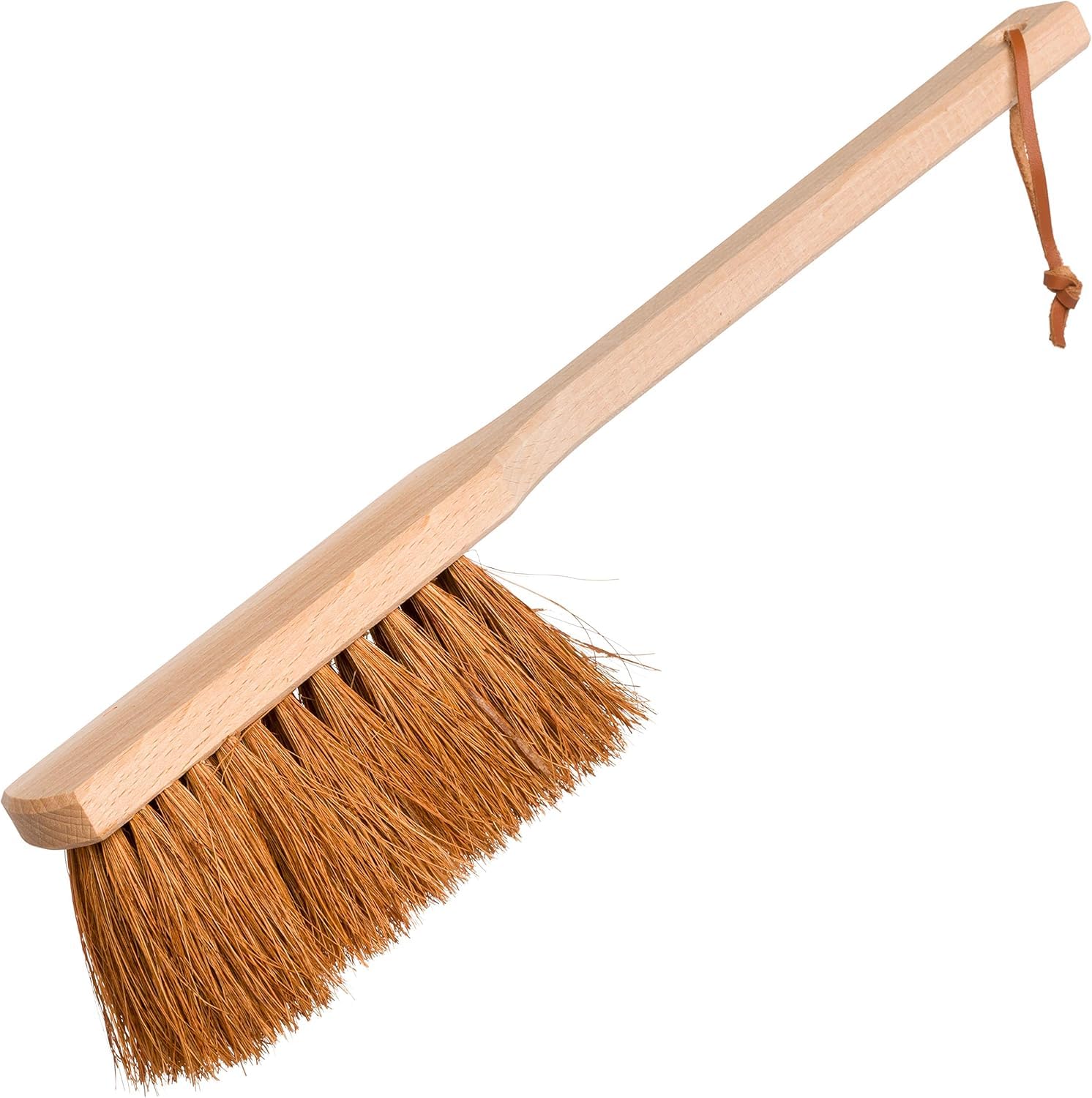 Redecker BBQ Hand Brush for Cleaning Gas Grills, Extra-Long Untreated Beechwood Handle with Heat-Resistant Coconut Fiber Brush Head, Hanging Loop, 17-inches, Made in Germany