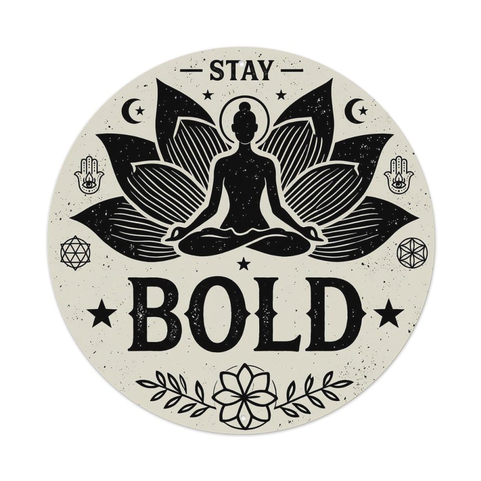 Zen Flower Meditation Den Bold Metal Tin Sign
