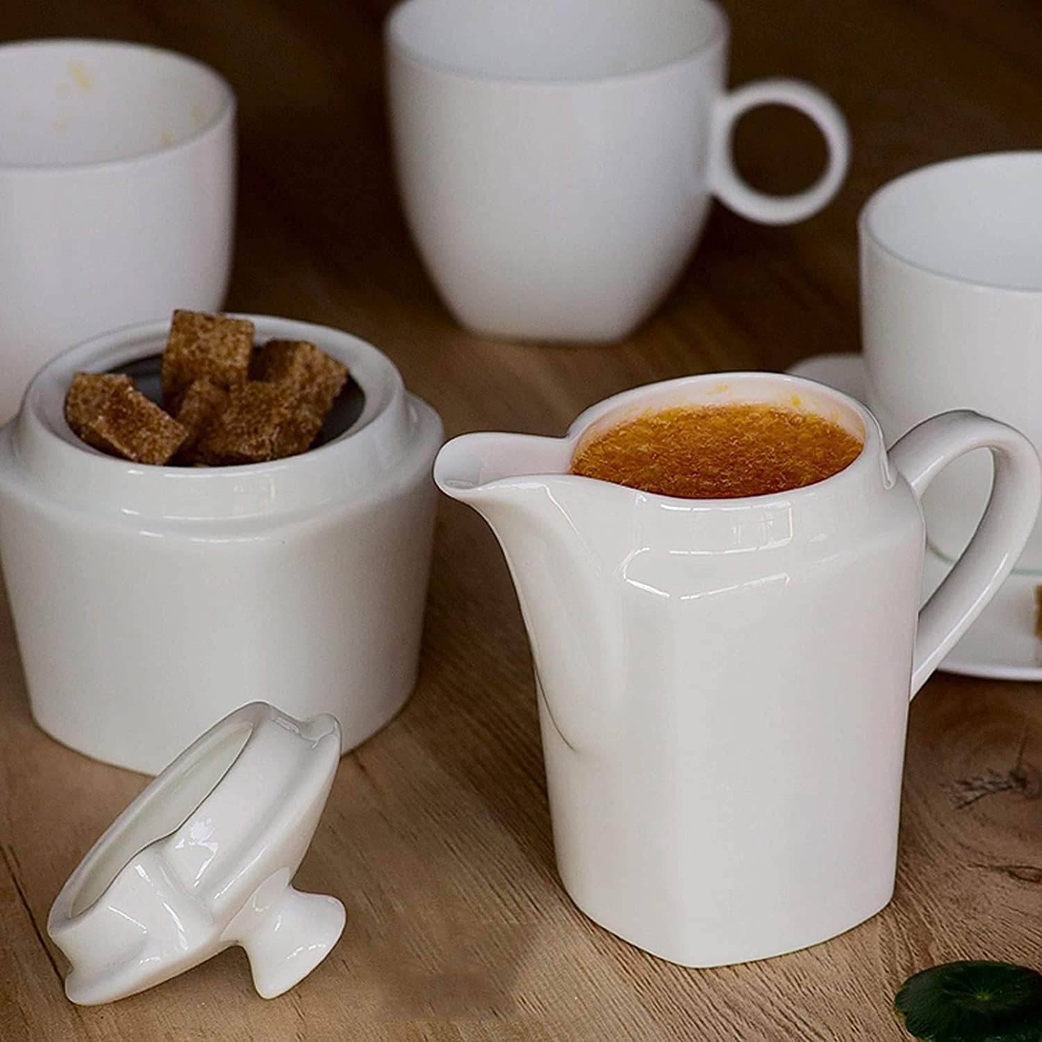 Milk Frother Cup Milk jug decor Western-style Bone China Milk Cup Ceramic Coffee Wreath Milk Jug Pure White Honey Jug Household Sauce Jug Restaurant Steak Juice Barrel 290ml mini Milk jug