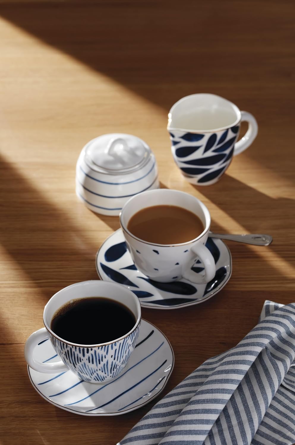 Lenox Blue Bay 4-Piece Teacup & Saucer Set, 2.09, White