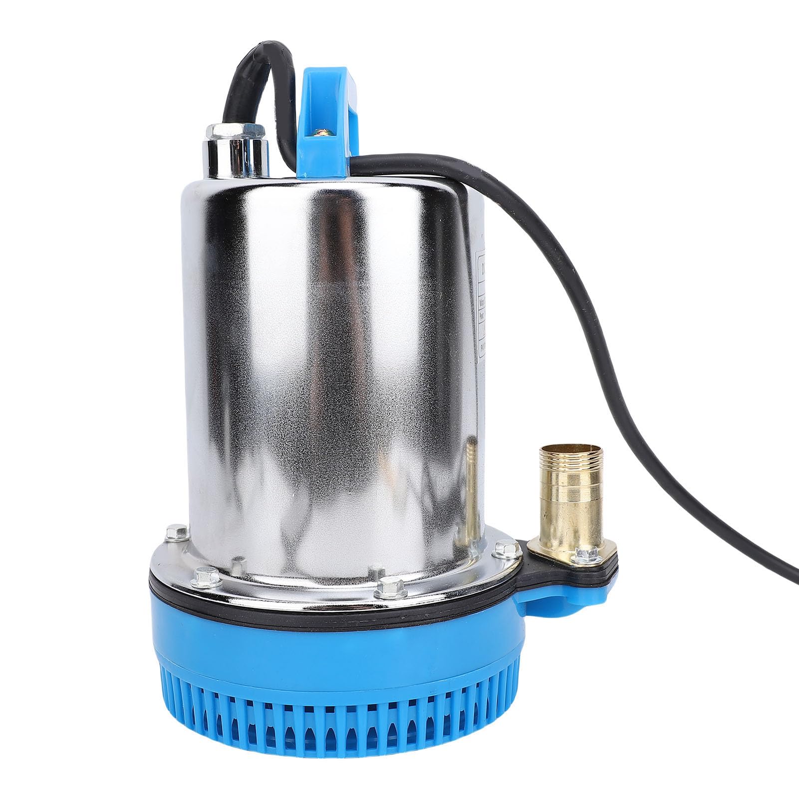 12V Tauchpumpe 180W Edelstahl mit Automatischem Schwimmerschalter, Hoher Hub 8m für die Entwässerung von Poolteichen und Kellern