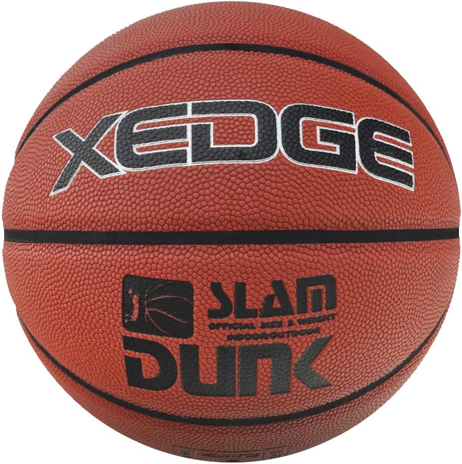 XEDGE Basketball Size 5/6/7 Composite Leather Street Basketball Indoor Outdoor Game Ball with Needle,Pump and Carry Bag