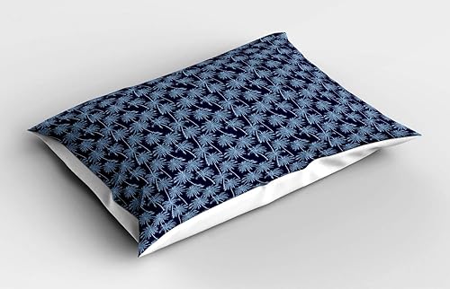 Miniatura 8 de Ambesonne Navy Pillow Sham, Geometric Symmetric Triangular Inspired Isolated Unreal Forms on Plain Backdrop, Decorative Standard King Size Printed