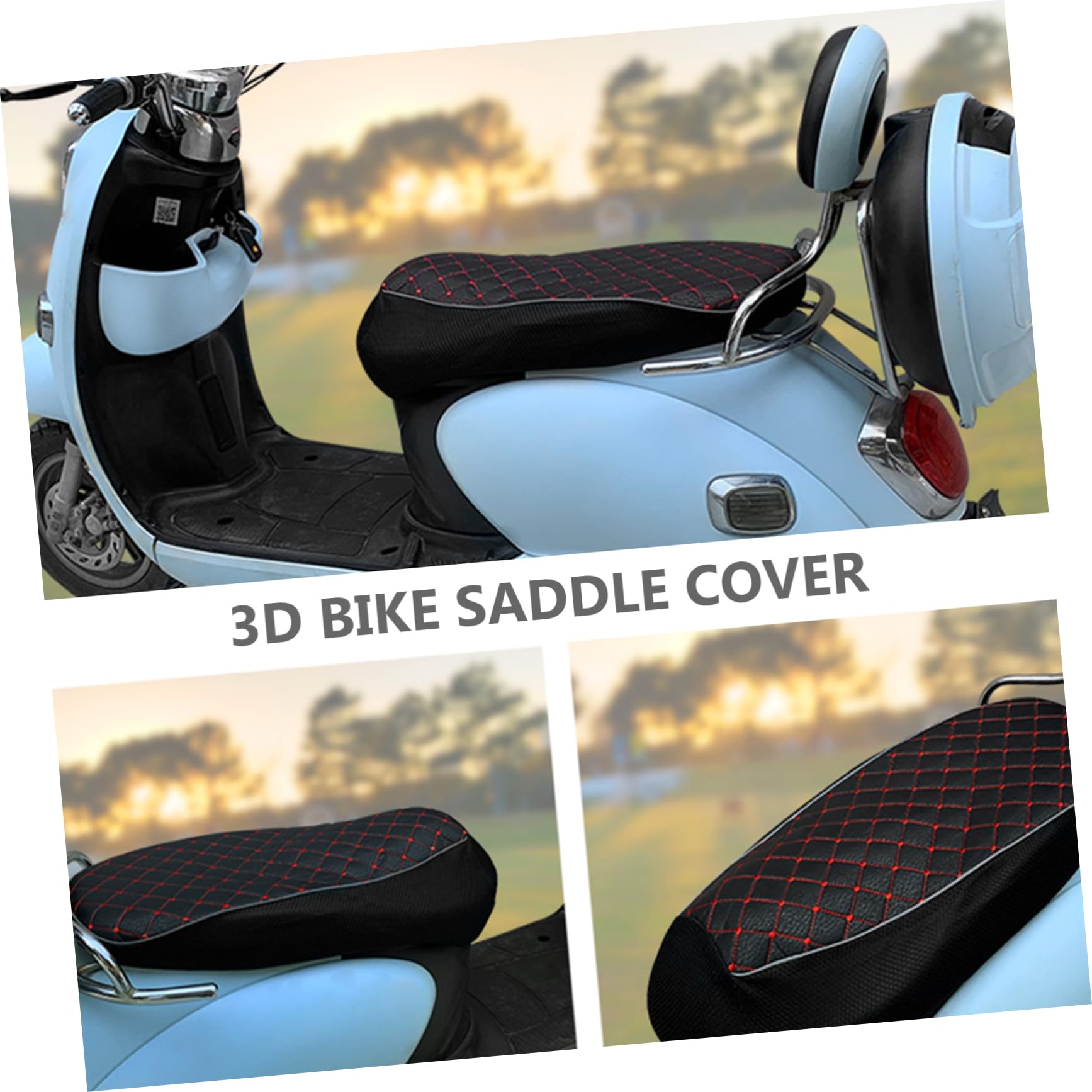 3 Pièces Protecteur de siège Housse Selle Scooter Housse de Selle de Motocyclette Coussin de siège de Motos électriques motocyclettes de Coussin de siège électromobile
