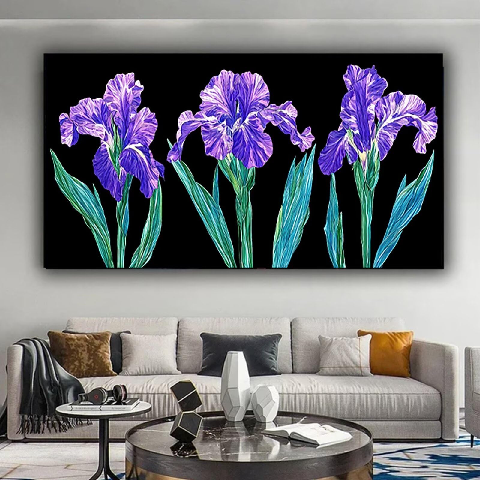 Malen nach Zahlen Kinder Blume Malen Nach Zahlen Erwachsene, Geschenke für Mädchen Junge Bastelset Set, Malen nach Zahlen Tulpe | Malen nach Zahlen Ohne Rahmen, (60x120cm) Bastelset Erwachsene 4-3