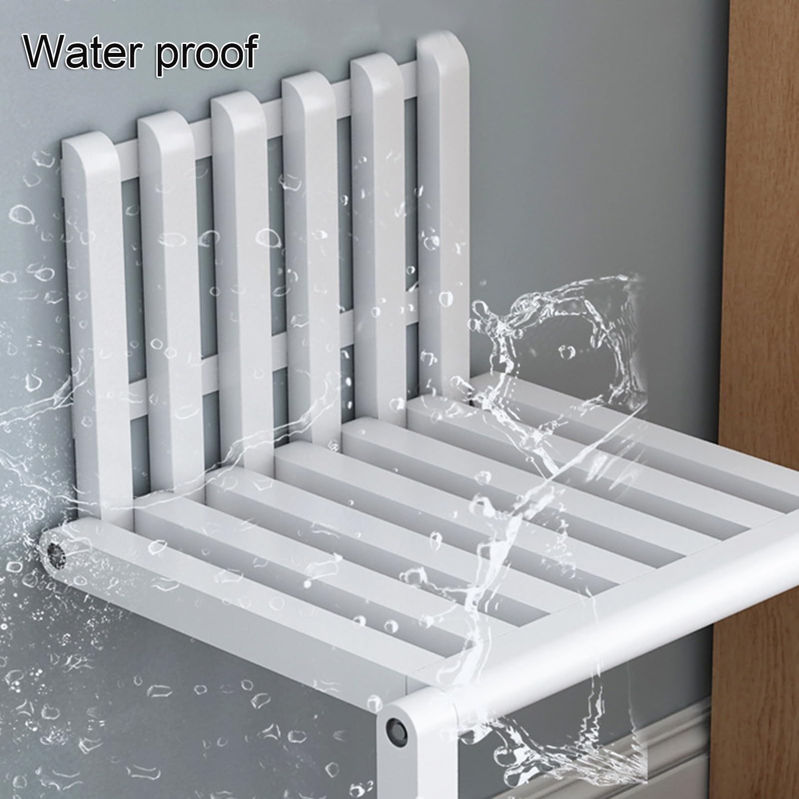 Bois Massif avec Pieds Chaise Pliante Hauteur 35/42 Cm Chaises Pliantes Murales Charge 150kg Home Entrance Tabouret Salle De Bain 90° Silencieusement Pliable Épaisseur 4 Cm