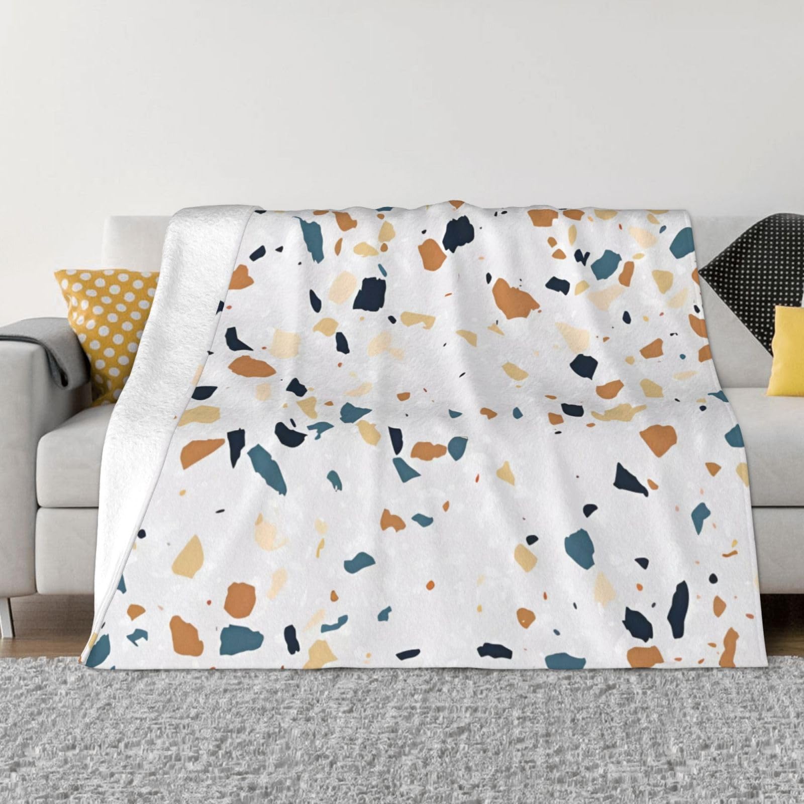 Couverture en flanelle Terrazzo haut de gamme ultra douce pour canapé