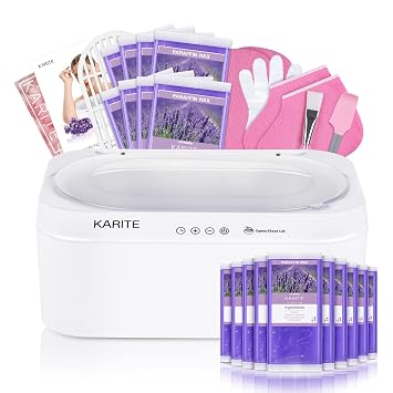 KARITE Paraffin Wax Machine for Hands and Feet with Auto Open Lid, Paraffin Bath,20Min Fast Wax Meltdown, Precision Temperature Control, 4500ml Paraffin Warmer with 18Pack Refills