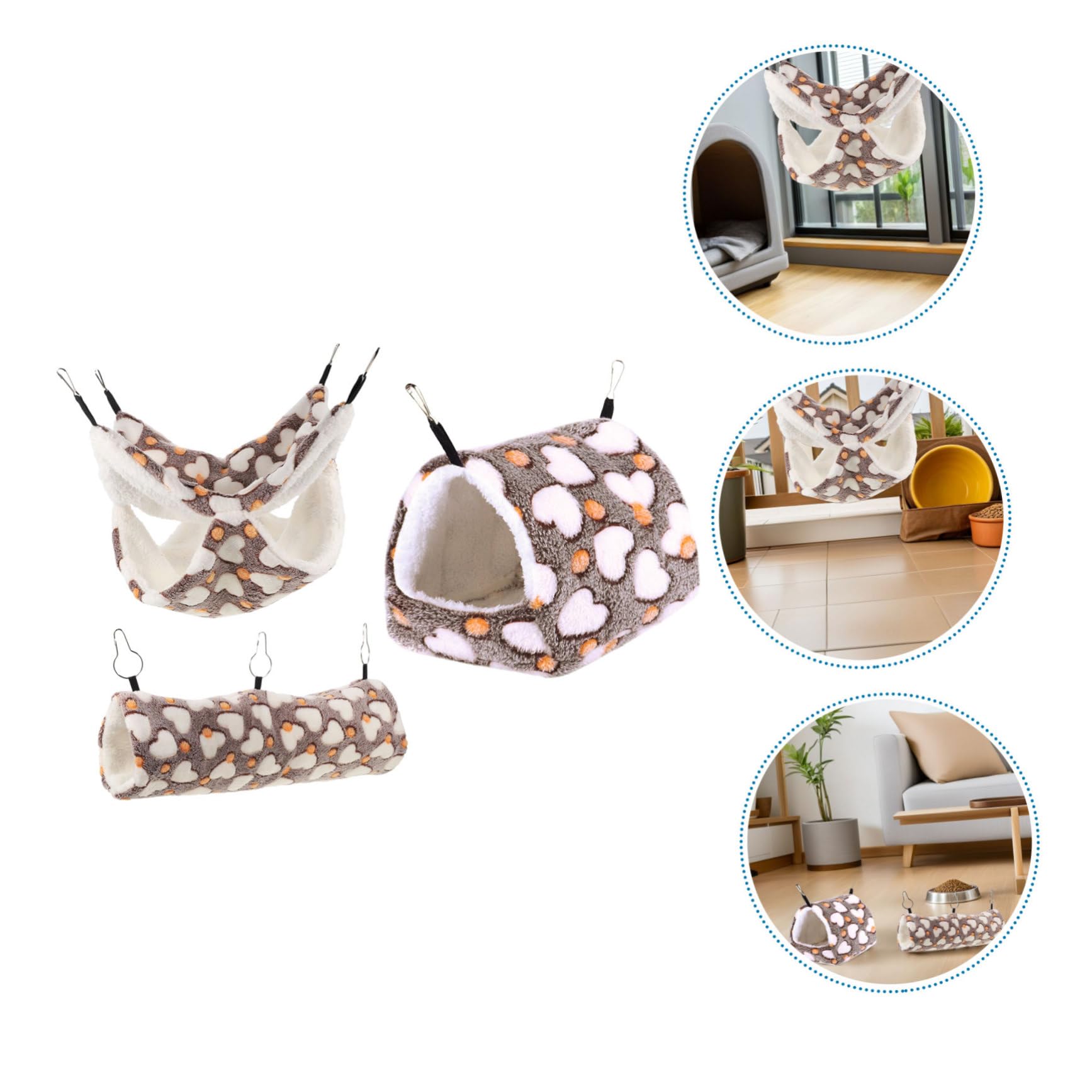 YARNOW 3 Pezzi Accessori per Gabbia Furetti e Animali Tana Sospesa Calda per Criceti per Cincillà e Tunnel per Ratti Nido e Lavabile per Habitat Multifunzionale