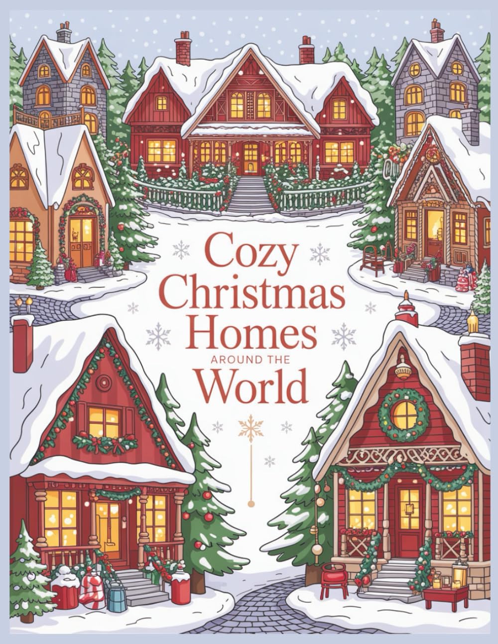 Cozy Christmas Homes Around the World: A Global Holiday Coloring Adventure Featuring Festive Houses, Winter Villages, and Joyful Scenes