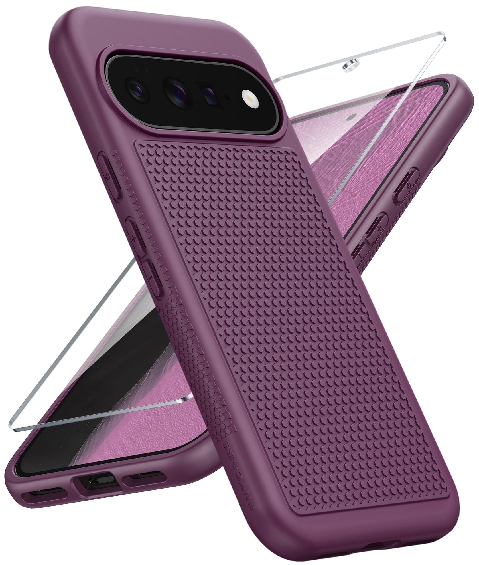 FNTCASE for Google Pixel 11 / Pixel 11 Pro Case: Soft TPU Non Slip Burgundy