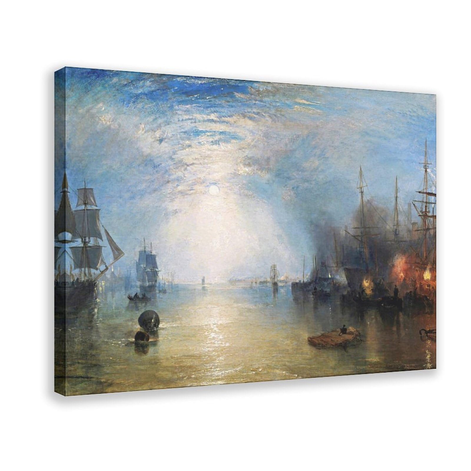 WCYB Stretched Canvas Keelmen Heaving in Coals by Moonlight by Joseph Mallord William Turner Prints Posters Canvas Deco Paintings Wall Art For Office Livin