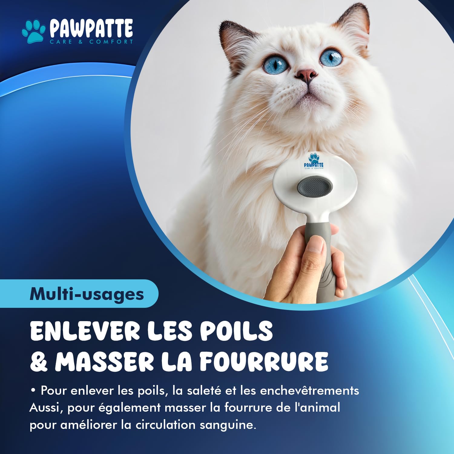 Brosse Anti Poils Animaux Chien Chat, Pawpatte Pack 2, Ramasse Cheuveux, Brosse Toilettage, Chaton, Réutilisables pour Canapé, Lit, Tapis, Voiture, Poils Morts, Arbre à chat