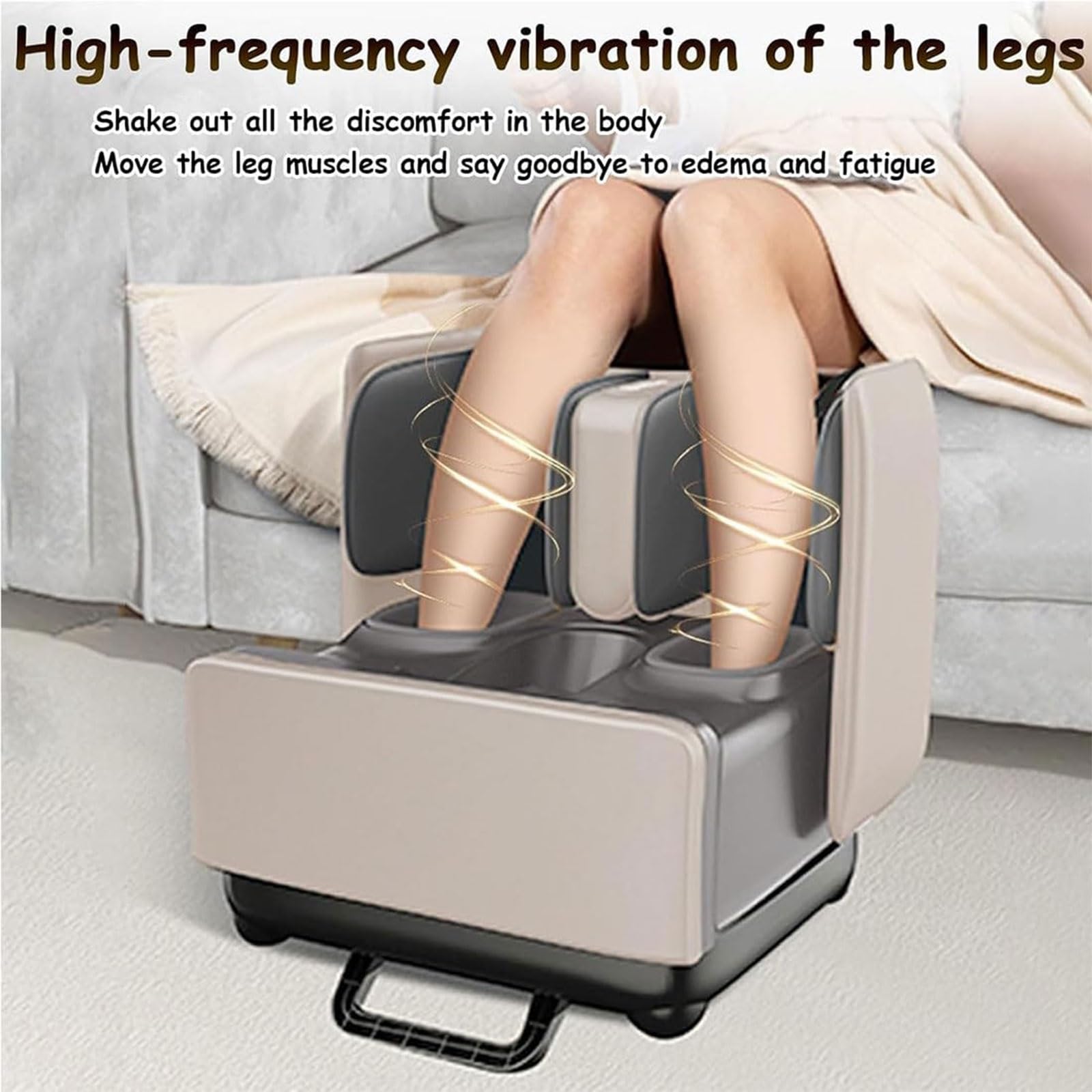 Masajeador De Pies Shiatsu Con CalefaccióN, Masaje De Tejido Profundo, Masajea Los MúSculos De Piernas Y Pies, Masajeador De Pies Con Vibración Y Compresión Regalo Para Mamá, Papá Y Amigos(Off-white)