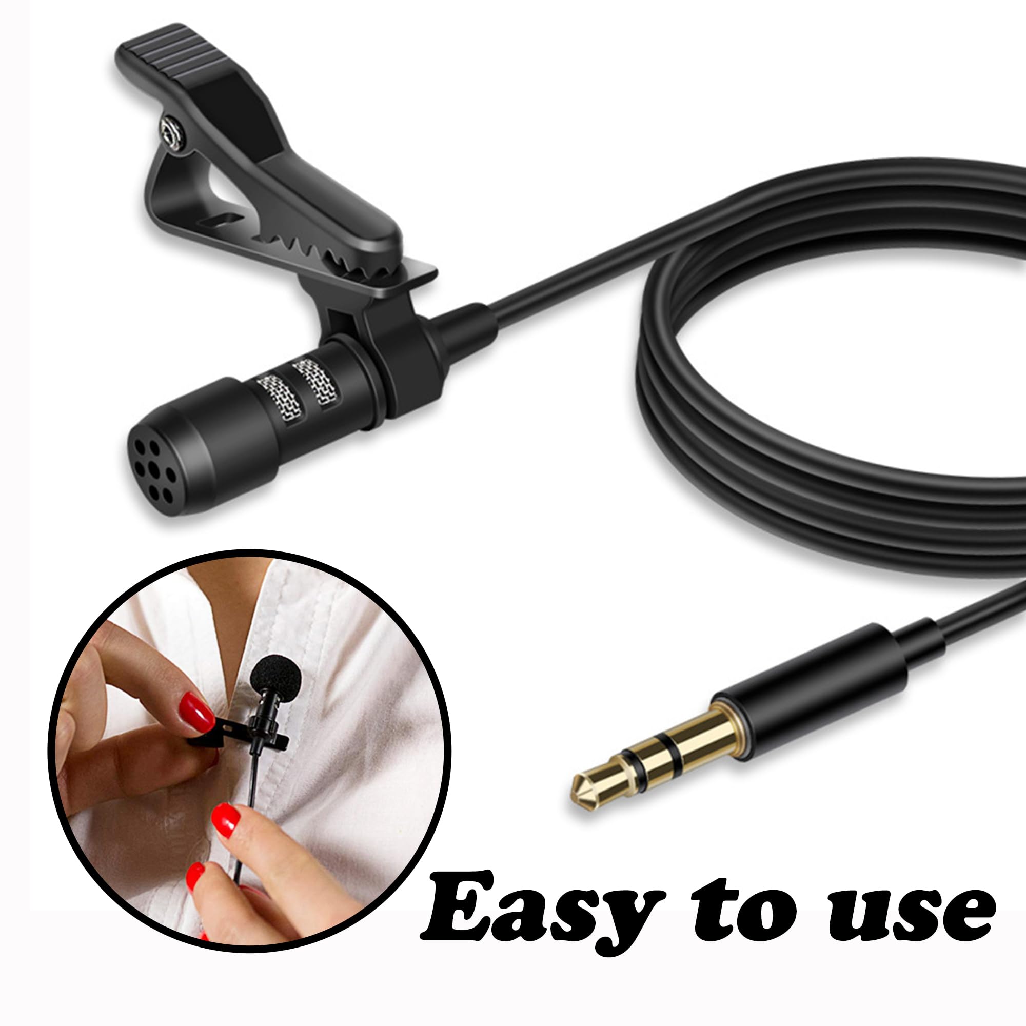 10 Stücke Schwarz Mini Lavalier Revers Kragen Clip Mic Mikrofon Halter Griff aus Metall Mikrofon Mic Clips Klemmen Für Interview Meeting Lectures Online Chat Geeignet (Stil 2)