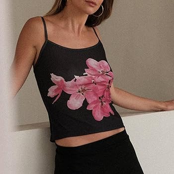 Women Spaghetti Strap Floral Print Tank Top Camisole Tight Women Spaghetti Strap Floral Print Tank Top Camisole Tight