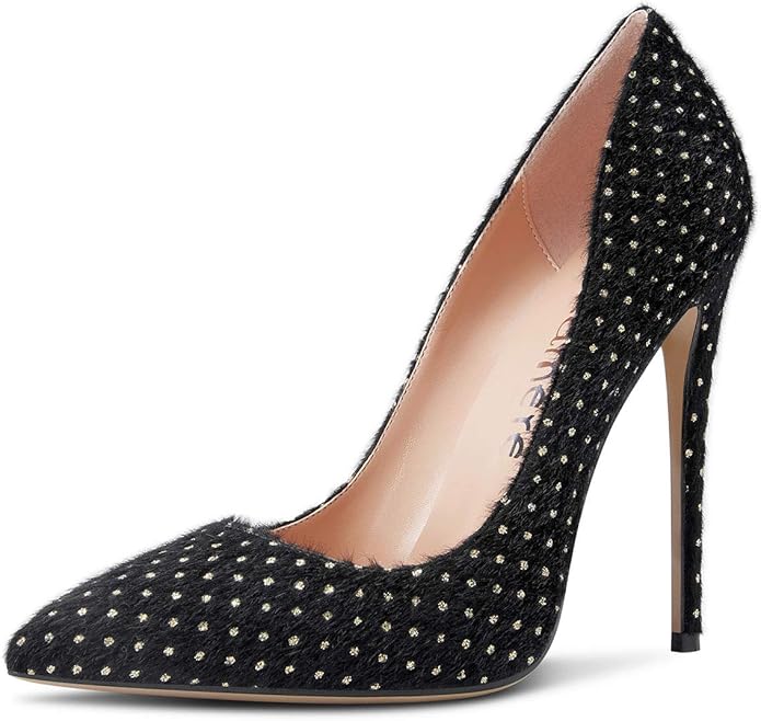 Castamere Women's High Heels Slip On Pumps Pointy Toe Stilettos 12CM