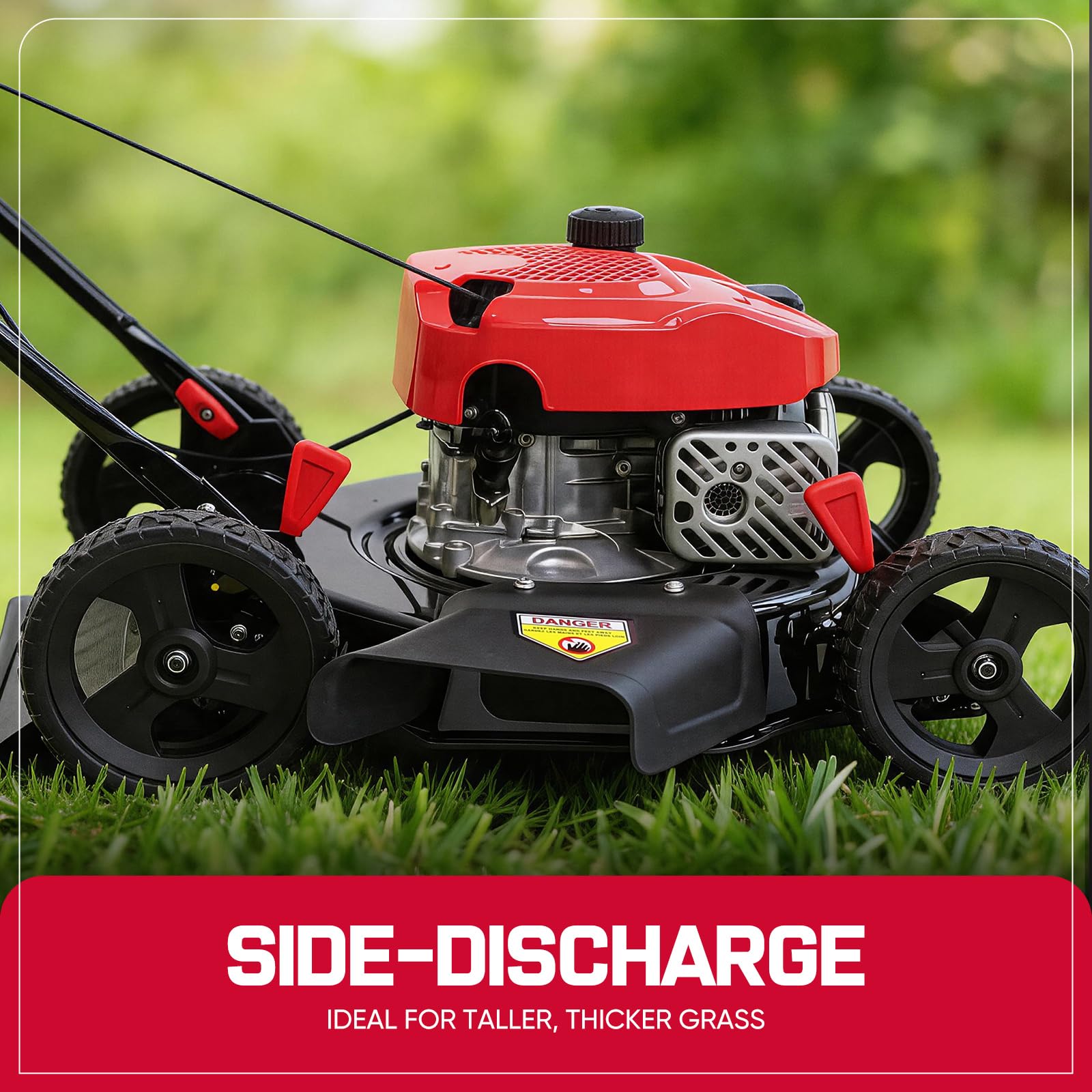 PowerSmart EasyGlide 21-Inch Gas Lawn Mower, 144cc 4-Stroke OHV Engine, Push Walk-Behind, 3-in-1 Mulch/Bag/Side Discharge, Steel Deck, 6 Height Adjustment thumbnail 13