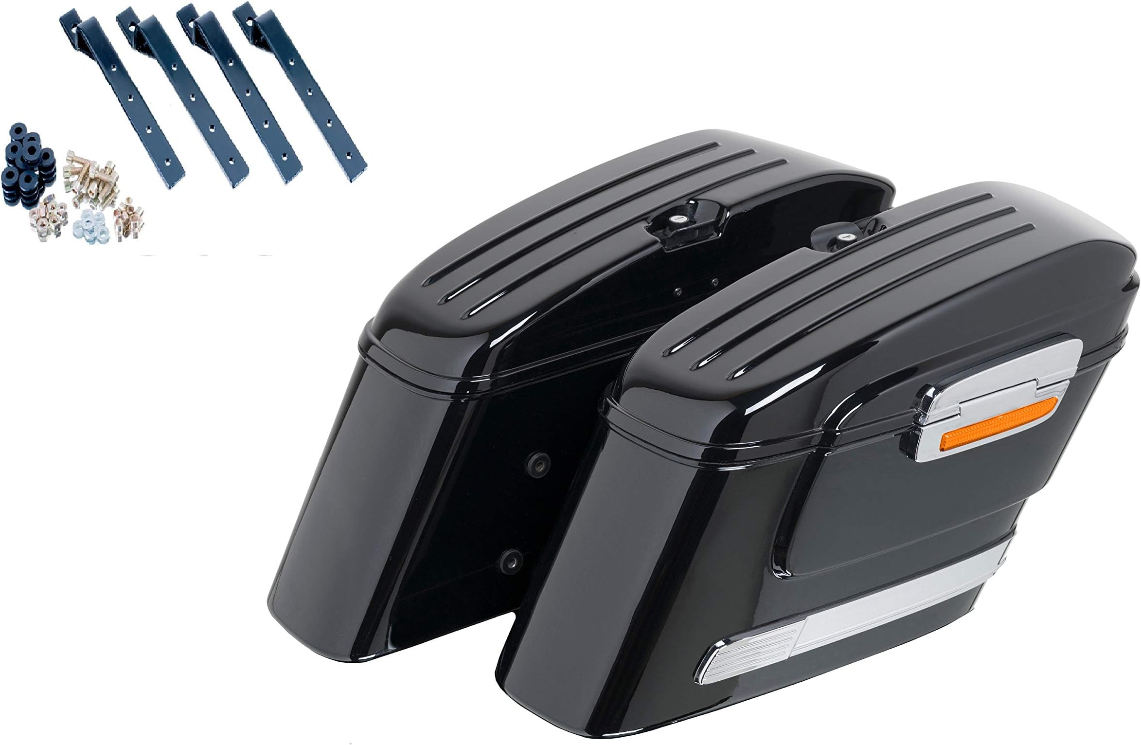 Customacces AZ0817N Hard Saddlebags American (Pair) 22L. + Mounting Kit Suzuki VL800 Volusia (WVBM) '01-'04