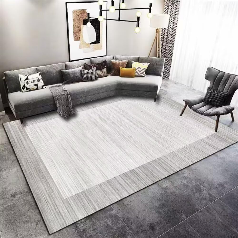 Tapis gamer sol 200x290cm gris rectangulaire pour bureau et chambre d'ado