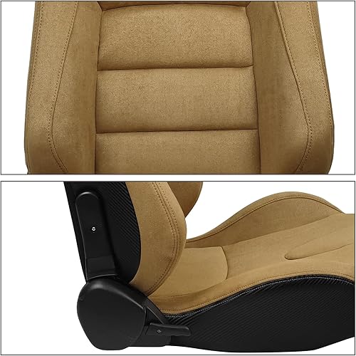 Miniatura 4 de FREEMOTOR802 Asientos universales de carreras, asientos deportivos reclinables con control deslizante de doble bloqueo ajustables, 1 unidad (lado