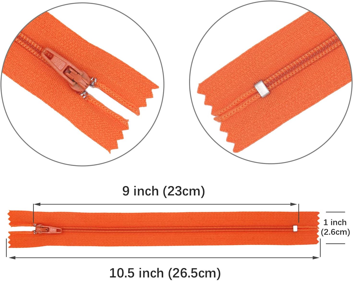 EuTengHao 100 Pieces Nylon Coil Zippers 9 Inch Colorful Sewing Zippers