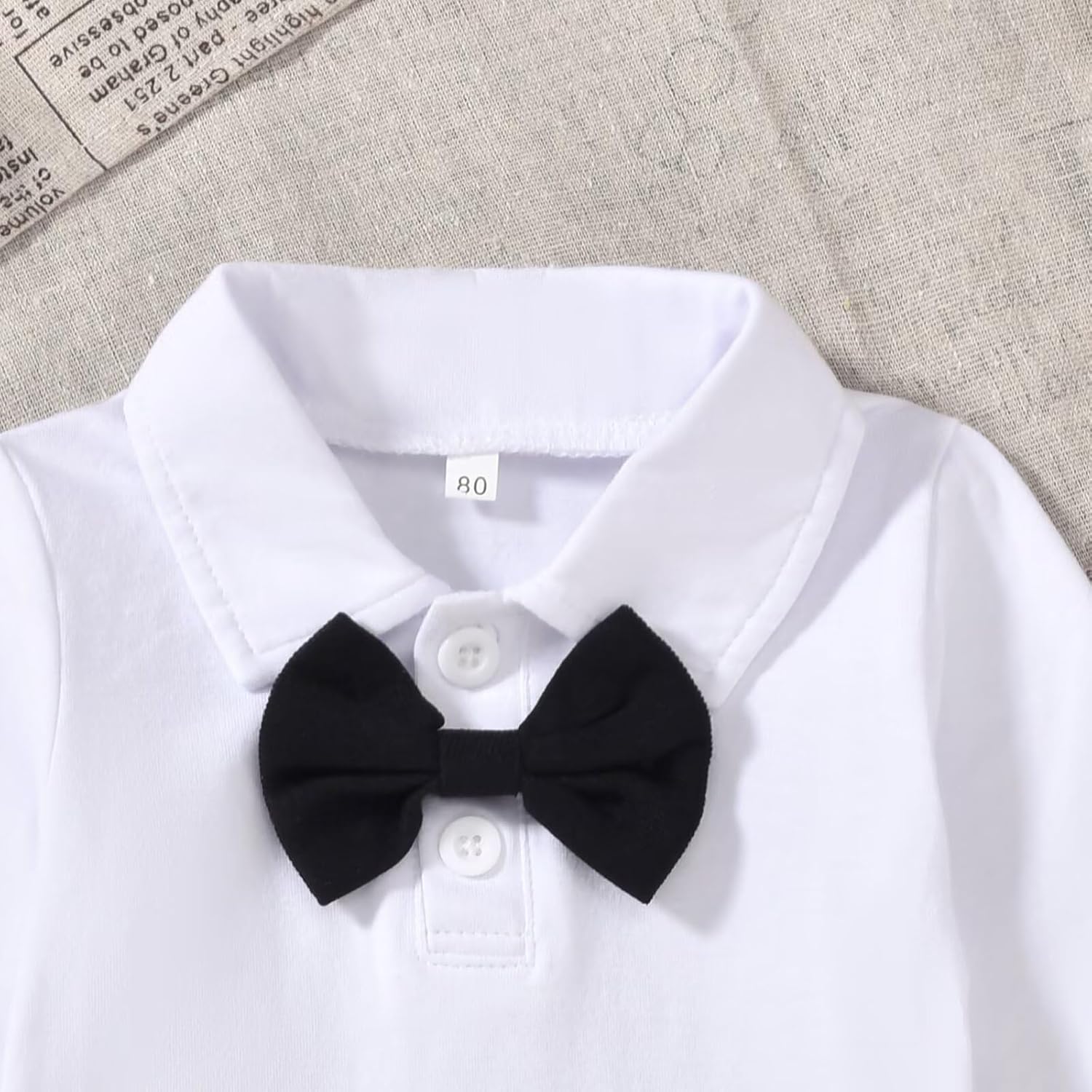 Unutiylo Baby Boy Clothes Suit 2PCS Toddler Gentleman Outfits Bowtie Romper Overalls Pants 0-24 Months - Image 7