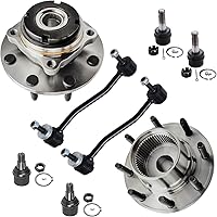 Vista 157 de Detroit Axle - Kit de suspensión de 14 piezas para Jeep Liberty 2006-2007, 2 cubos de rodamiento de ruedas, 2 brazos de control superior, 2 rótulas