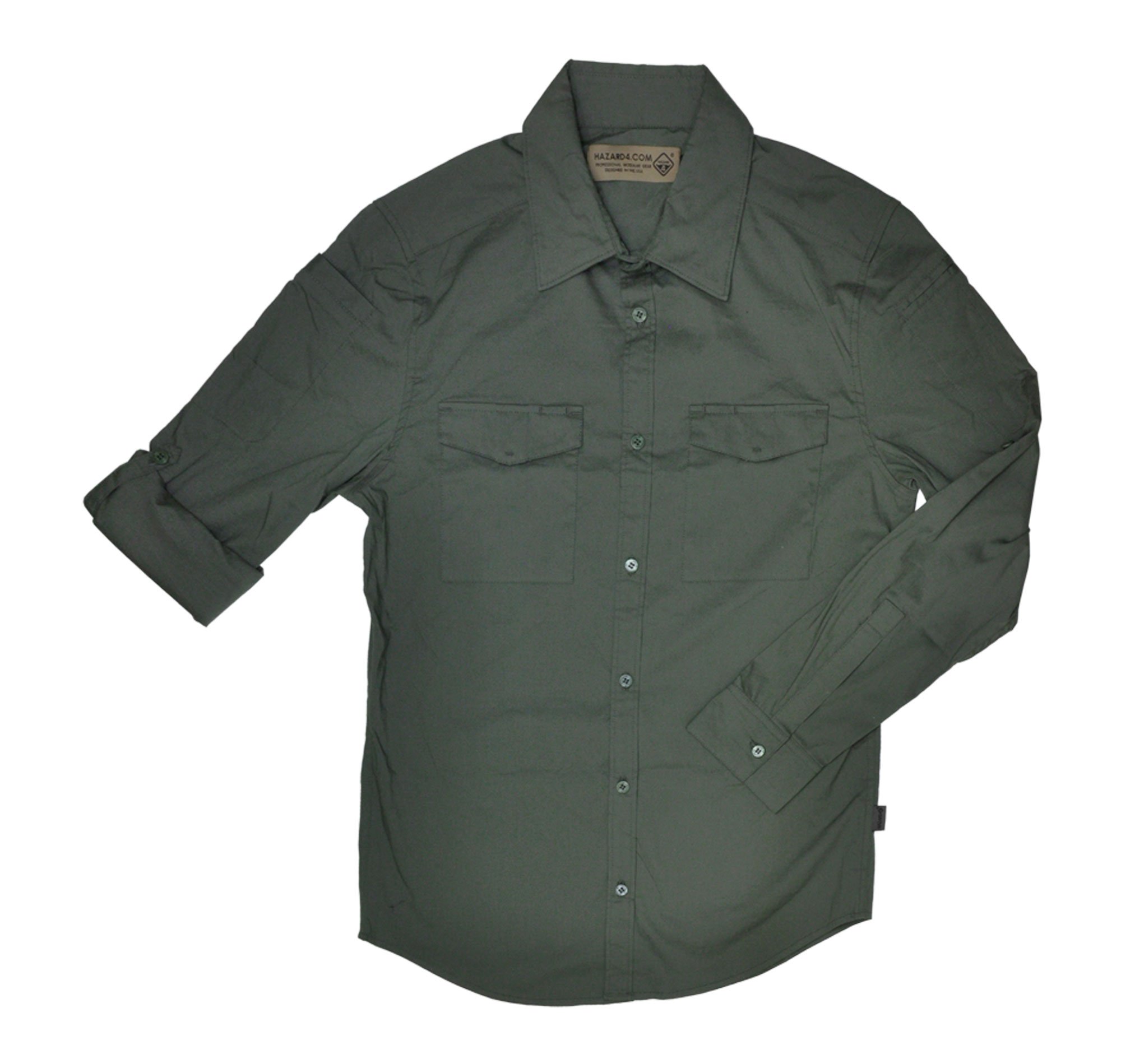 CivilianLab Men's Civilian lab(r) Colonial(tm) Safari Stretch Patch Shirt-Ranger Green (xx-Large)