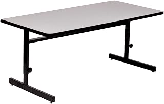 Correll 24"x72" Adjustable Height Training & Computer Tables, Gray Granite High Pressure Laminate, Computer Work Station (CSA2472-15)