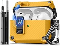 Vista 35 de Compatible con AirPods Pro 2ª/1ª generación, estuche con cierre magnético automático y kit de limpieza, compatible con funda Magsafe - Negro