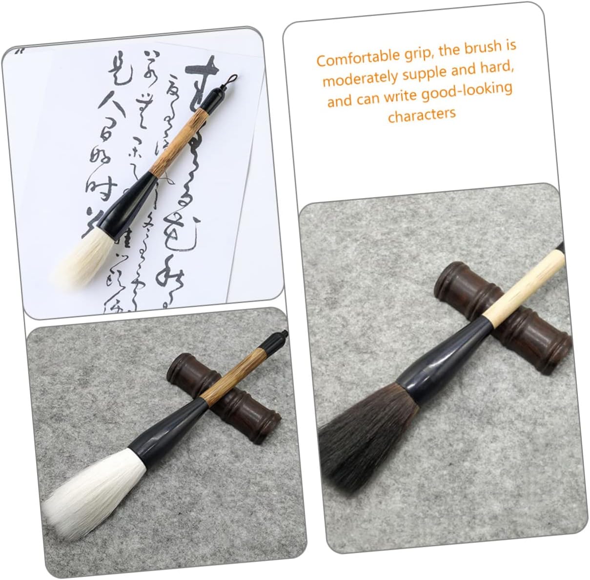 Chinese caligraphy brush, 2pcs Writing Brush Calligraphy Art Stationery Large Calligraphy Pens Calligraphy Brush Pens Chinese Calligraphy Brush Japanese Sumi Brush Chinese Calligraphy Pens Wolf Sheep(
