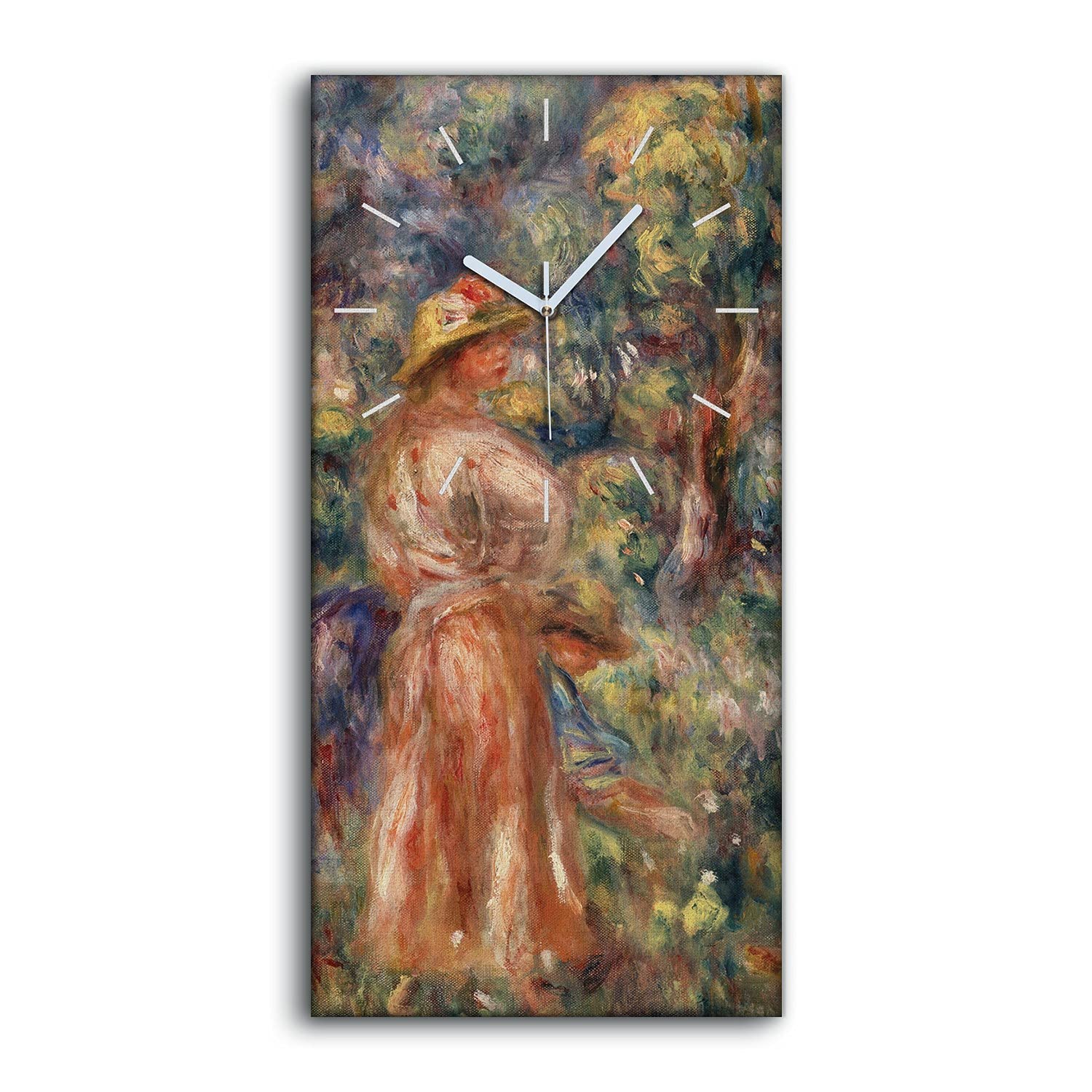 Horloge sur Toile Silencieuse sans tic-tac pour Chambre | Déco Nature Forêt 30x60cm