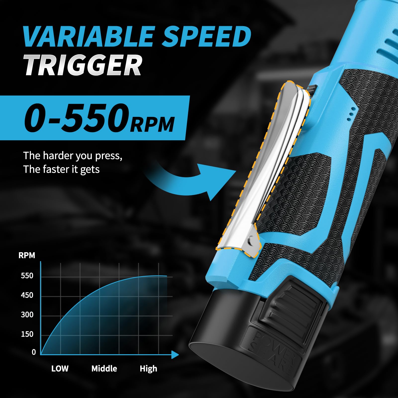 FULLYEA Cordless Ratchet Wrench - 45ft-lbs Torque -4 FULLYEA Cordless Ratchet Wrench - 45ft-lbs Torque -4