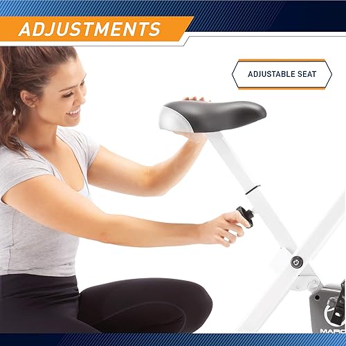 Miniatura 6 de Marcy - Bicicleta de ejercicios vertical plegable con resistencia ajustable para entrenamiento cardiovascular y entrenamiento de fuerza - Disponible