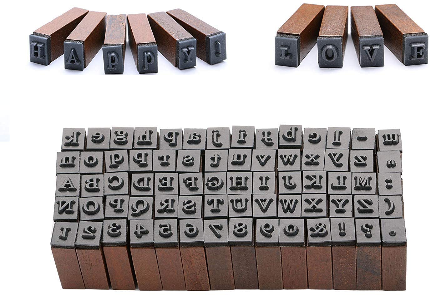Oytra 70 Letters Vintage Rubber Stamps Alphabet Number Special
